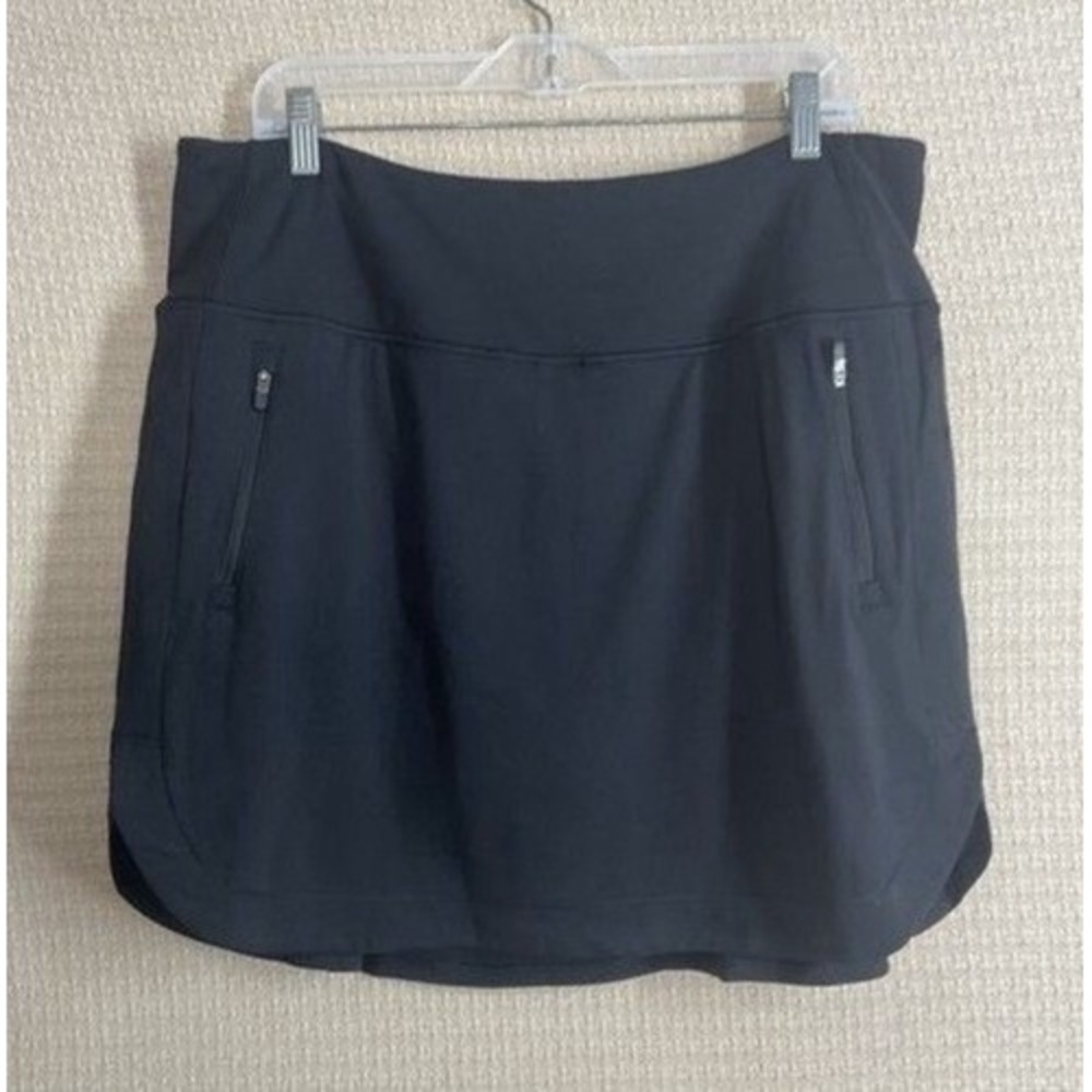 Athleta Black Pockets Lined Fairway Golf Skort 16" Skirt Shorts Women XL Vietnam